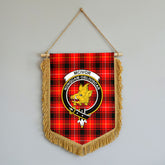 McIvor Tartan Crest Wall Hanging Banner - Wood Pole